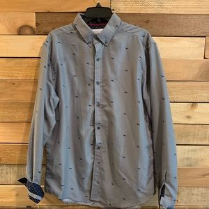 Fun Dress Shirt w/ deer print -Large